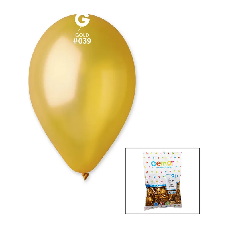 GM-110-39 METALİK - ALTIN BALON 11'' - 28CM - 100 PARÇA