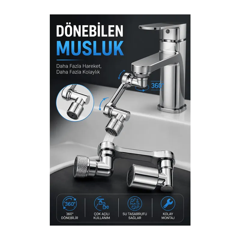 Dönebilen Musluk Özel Su Akış Tasarımı