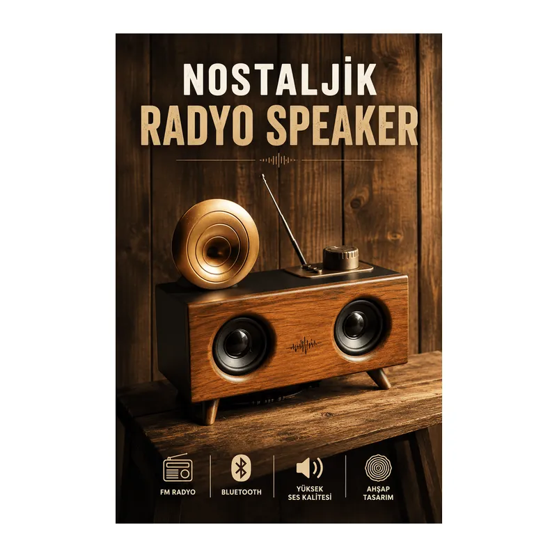 Nostaljik Görünümlü Bluetooth Bağlantılı Speaker