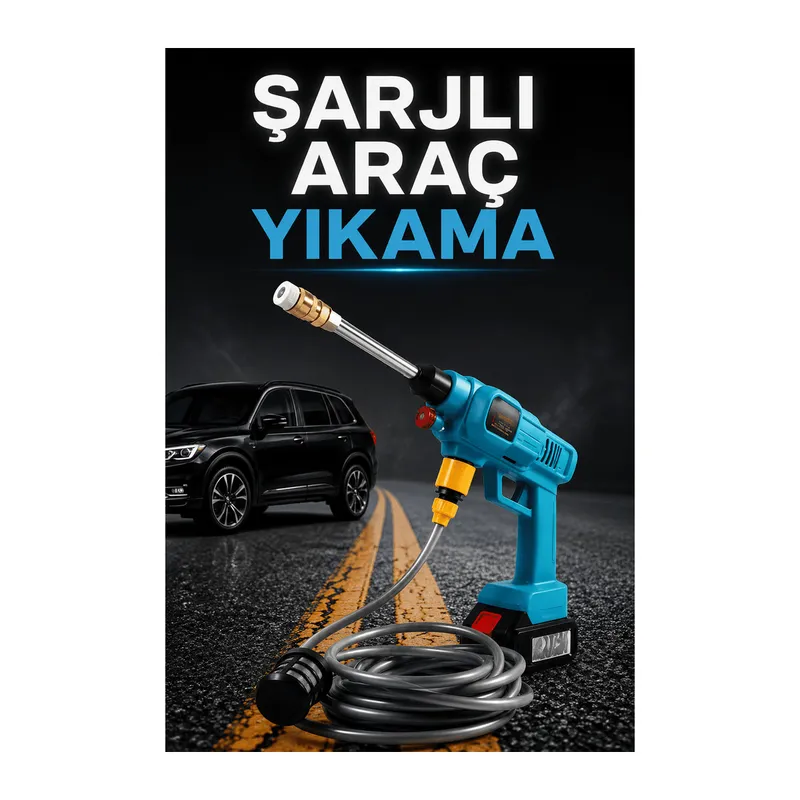 Şarjlı Ve Yüksek Basınçlı Oto Yıkama Makinesi Ve Sulama Tabancası Bahçe Yıkama Makinesi