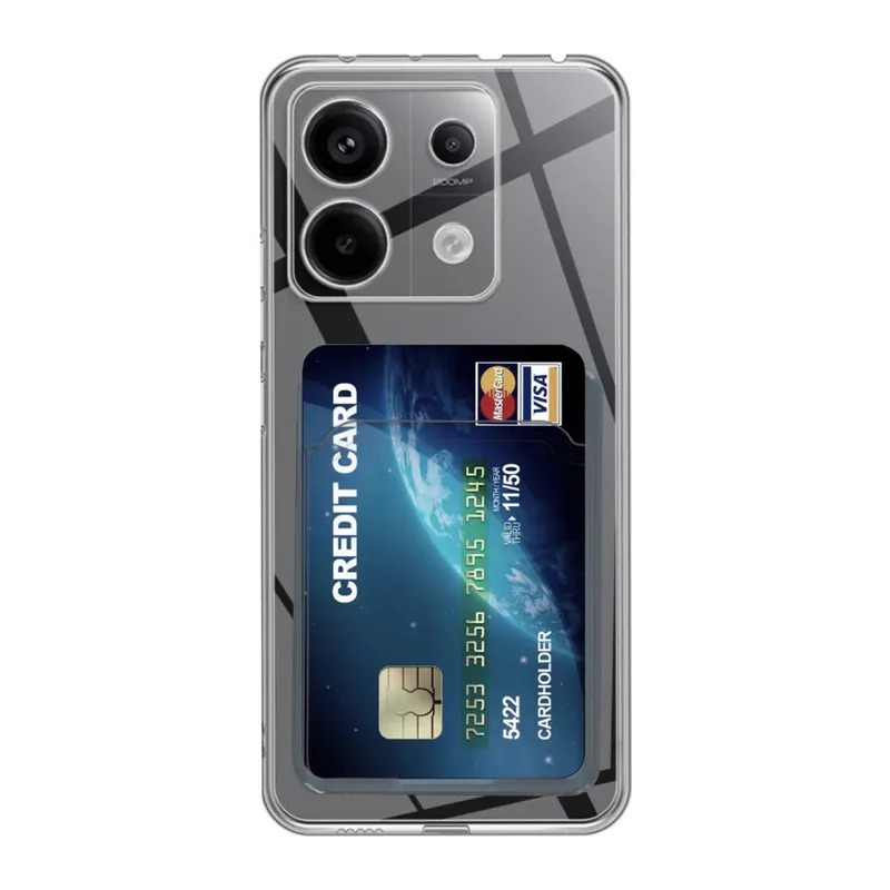 Xiaomi Poco X6 Kılıf Kart Şeffaf Silikon - Şeffaf