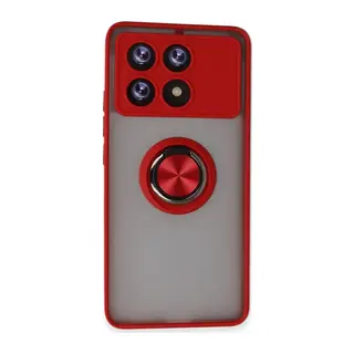 Xiaomi Poco X6 Pro Kılıf Montreal Yüzüklü Silikon Kapak - Kırmızı
