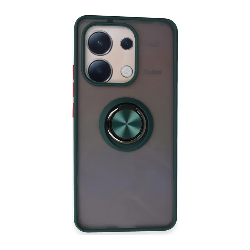 Xiaomi Redmi Note 13 4G Kılıf Montreal Yüzüklü Silikon Kapak - Yeşil