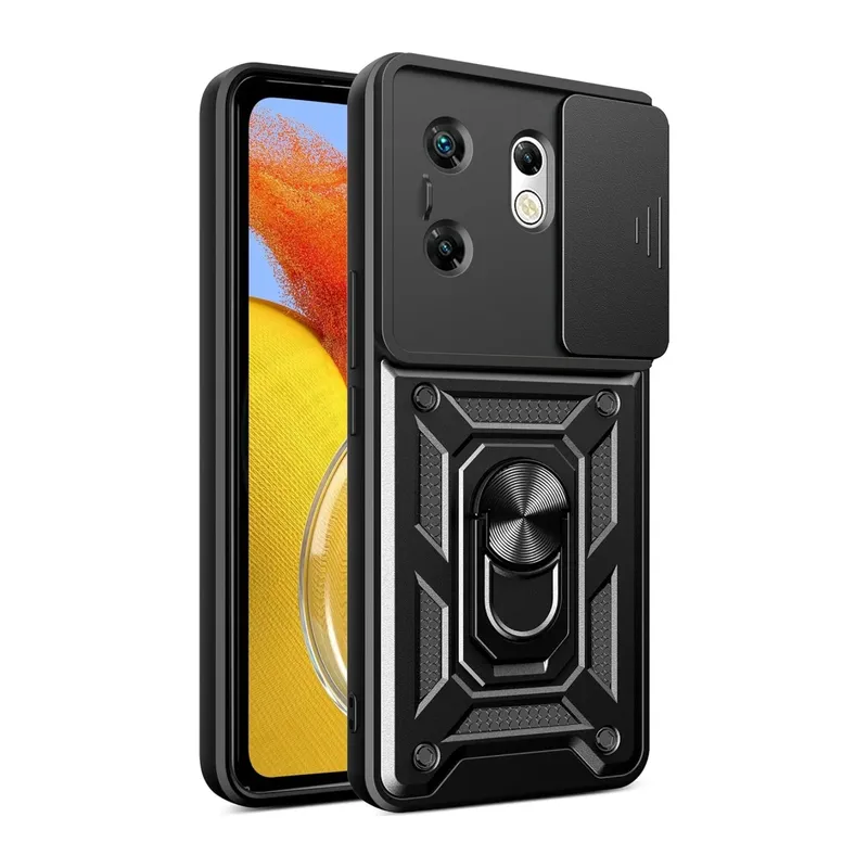İnfinix Zero 30 4G Kılıf Pars Lens Yüzüklü Silikon - Siyah