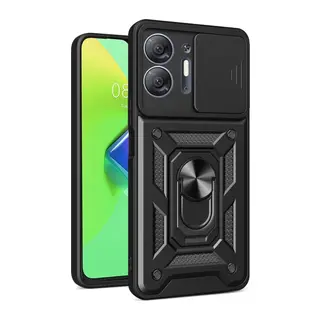 İnfinix Hot 30 5G Kılıf Pars Lens Yüzüklü Silikon - Siyah