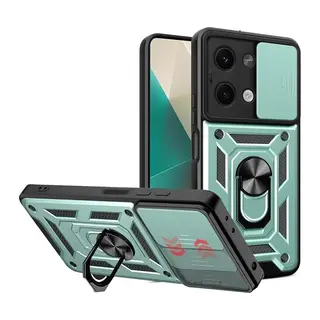 Xiaomi Poco X6 Kılıf Pars Lens Yüzüklü Silikon - Yeşil