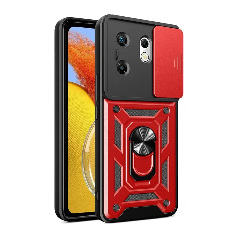 İnfinix Zero 30 4G Kılıf Pars Lens Yüzüklü Silikon - Kırmızı