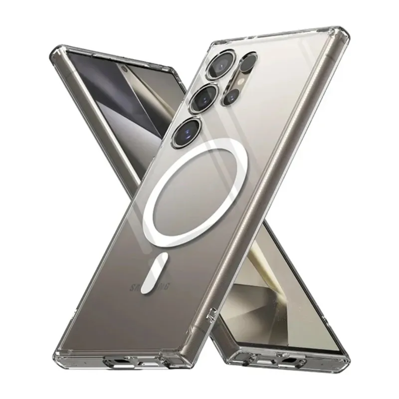 Samsung Galaxy S24 Ultra Kılıf Magneticsafe Şeffaf Silikon - Şeffaf
