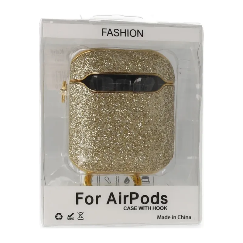 Apple Airpods 2 (2.nesil) Spell Simli Kılıf - Gold