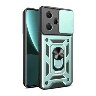 Xiaomi Redmi Note 13 Pro Plus Kılıf Pars Lens Yüzüklü Silikon - Yeşil