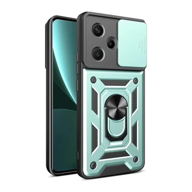 Xiaomi Redmi Note 13 Pro Plus Kılıf Pars Lens Yüzüklü Silikon - Yeşil