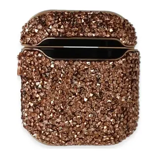 Apple Airpods 2 (2.nesil) Mira Taşlı Kılıf - Rose Gold