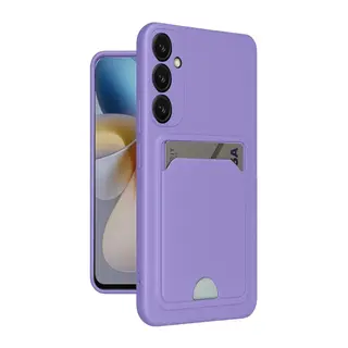 Samsung Galaxy A55 5G Kılıf Kelvin Kartvizitli Silikon - Lila