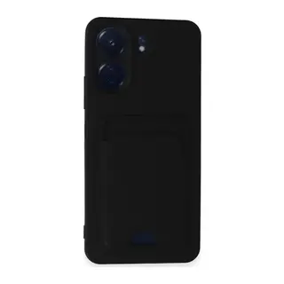 Xiaomi Redmi 13C Kılıf Kelvin Kartvizitli Silikon - Siyah