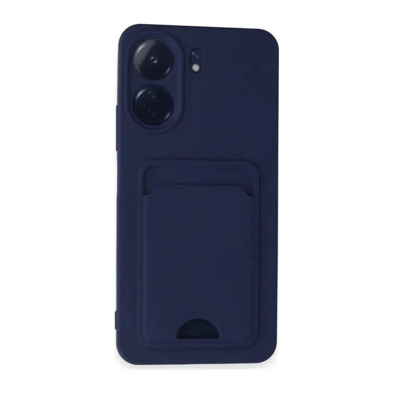 Xiaomi Redmi 13C Kılıf Kelvin Kartvizitli Silikon - Lacivert
