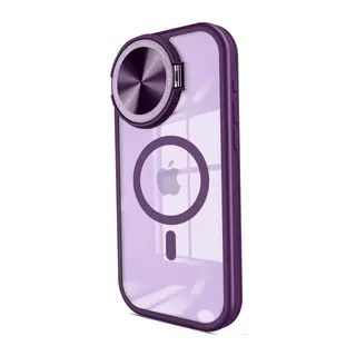 Apple iPhone 14 Pro Max Kılıf Teleskop Lens Magsafe Silikon Kapak - Derin Mor