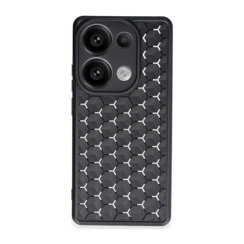Xiaomi Redmi Note 13 Pro 4G Kılıf Petek Silikon Kapak - Siyah