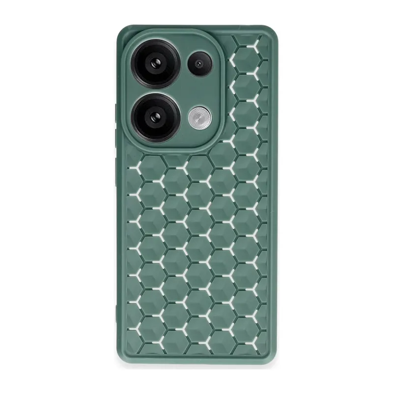 Xiaomi Redmi Note 13 Pro 4G Kılıf Petek Silikon Kapak - Koyu Yeşil