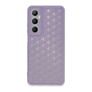 Realme C65 Kılıf Petek Silikon Kapak - Lila