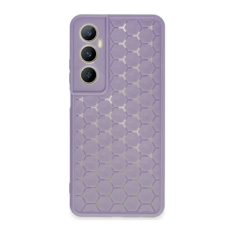 Realme C65 Kılıf Petek Silikon Kapak - Lila