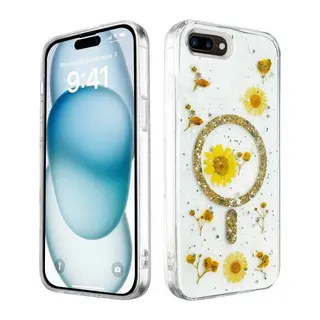Apple iPhone 7 Kılıf Daisy Simli Magsafe Kapak - Gold