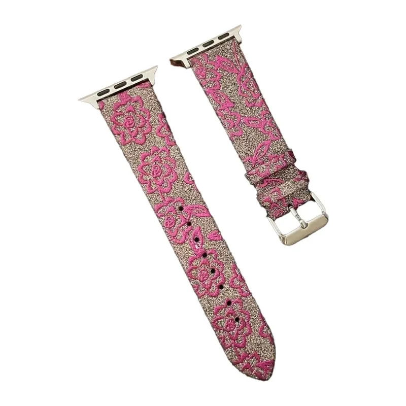 Apple Watch 38mm Creeper Desenli Kordon - Pembe