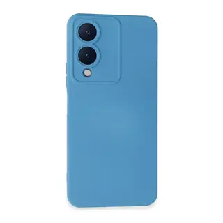 Vivo Y17S Kılıf Nano içi Kadife Silikon - Mavi