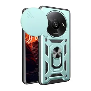 Xiaomi Redmi A3 4G Kılıf Pars Lens Yüzüklü Silikon - Yeşil