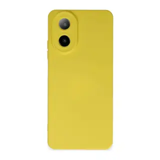 Oppo A38 Kılıf Nano içi Kadife Silikon - Sarı