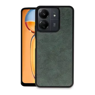 Xiaomi Redmi 13C Kılıf Aras Deri Kapak - Koyu Yeşil