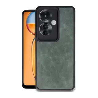 Oppo Reno 11F Kılıf Aras Deri Kapak - Koyu Yeşil