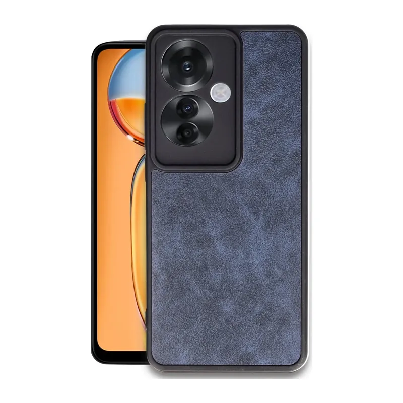 Oppo Reno 11F Kılıf Aras Deri Kapak - Lacivert