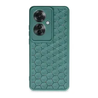 Oppo Reno 11F Kılıf Petek Silikon Kapak - Koyu Yeşil