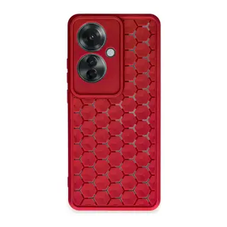 Oppo Reno 11F Kılıf Petek Silikon Kapak - Kırmızı