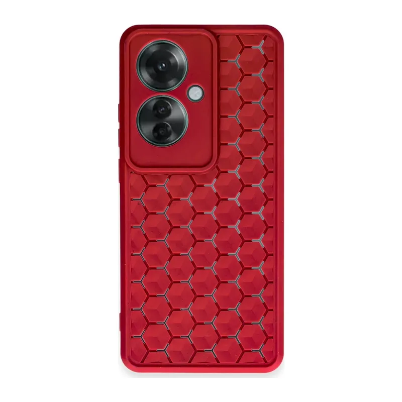 Oppo Reno 11F Kılıf Petek Silikon Kapak - Kırmızı