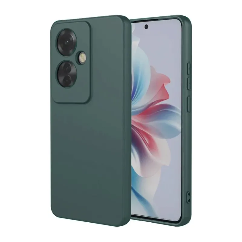 Oppo Reno 11F Kılıf First Silikon - Koyu Yeşil