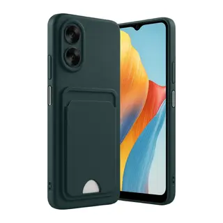 Oppo A38 Kılıf Kelvin Kartvizitli Silikon - Koyu Yeşil