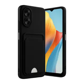 Oppo A38 Kılıf Kelvin Kartvizitli Silikon - Siyah