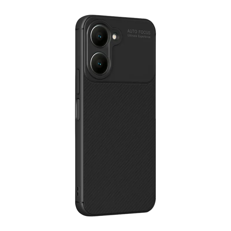 Vivo Y18 Kılıf Auto Focus Karbon Kapak - Siyah