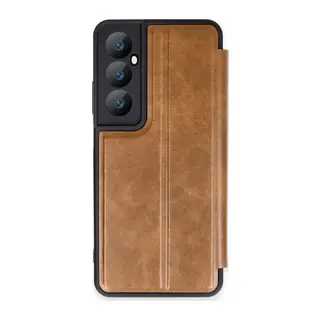 Realme C65 Kılıf Flip Cover - Taba