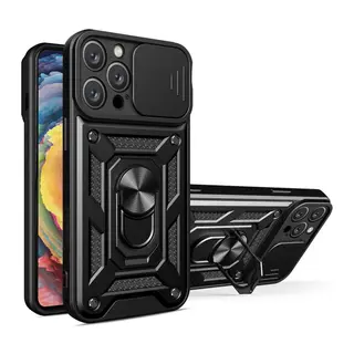 Apple iPhone 16 Pro Max Kılıf Pars Lens Yüzüklü Silikon - Siyah