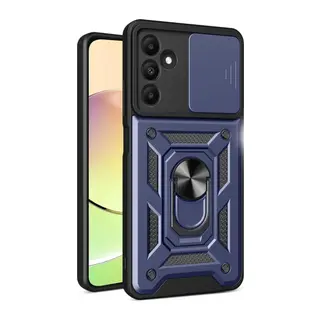 Samsung Galaxy M15 Kılıf Pars Lens Yüzüklü Silikon - Lacivert