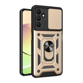 Samsung Galaxy M15 Kılıf Pars Lens Yüzüklü Silikon - Gold