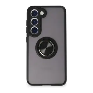 Samsung Galaxy S24 FE Kılıf Montreal Yüzüklü Silikon Kapak - Siyah