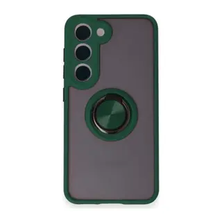 Samsung Galaxy M15 Kılıf Montreal Yüzüklü Silikon Kapak - Yeşil