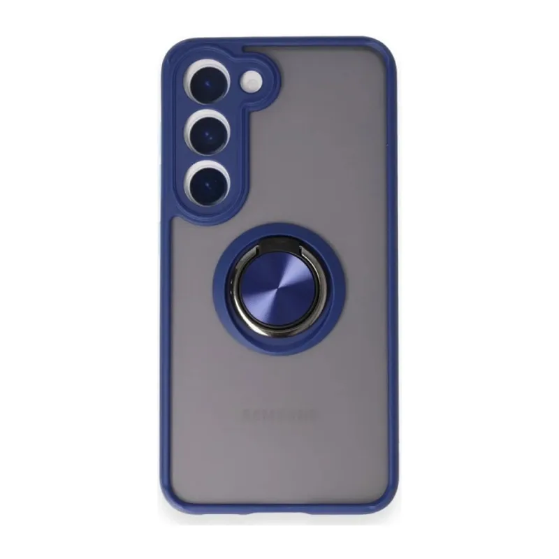Samsung Galaxy M15 Kılıf Montreal Yüzüklü Silikon Kapak - Lacivert