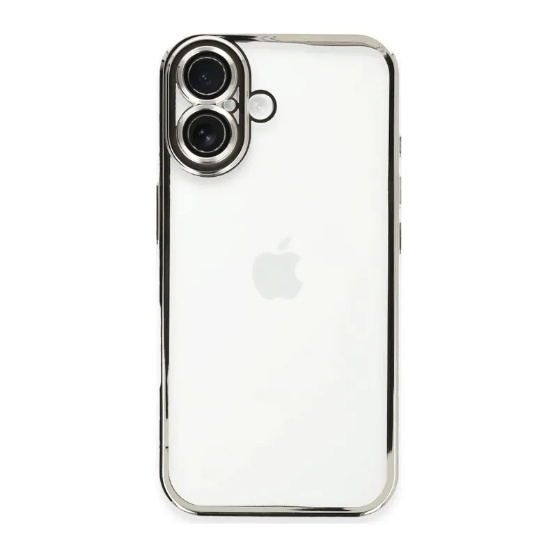 Apple iPhone 16 Kılıf Razer Lensli Silikon - Gümüş