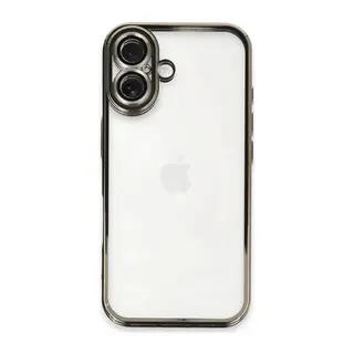 Apple iPhone 16 Kılıf Razer Lensli Silikon - Titanyum Gri