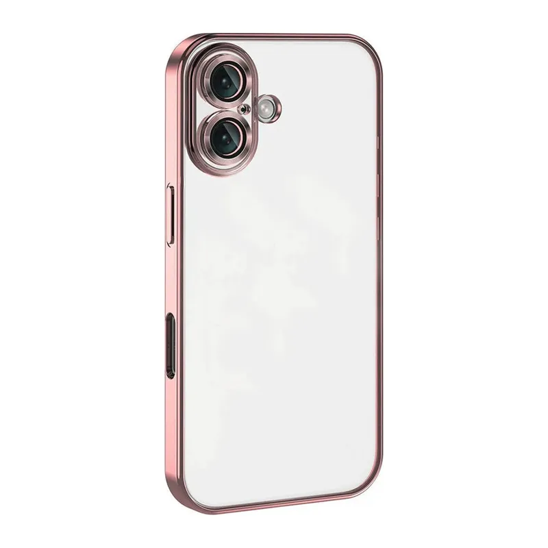 Apple iPhone 16 Kılıf Razer Lensli Silikon - Pembe