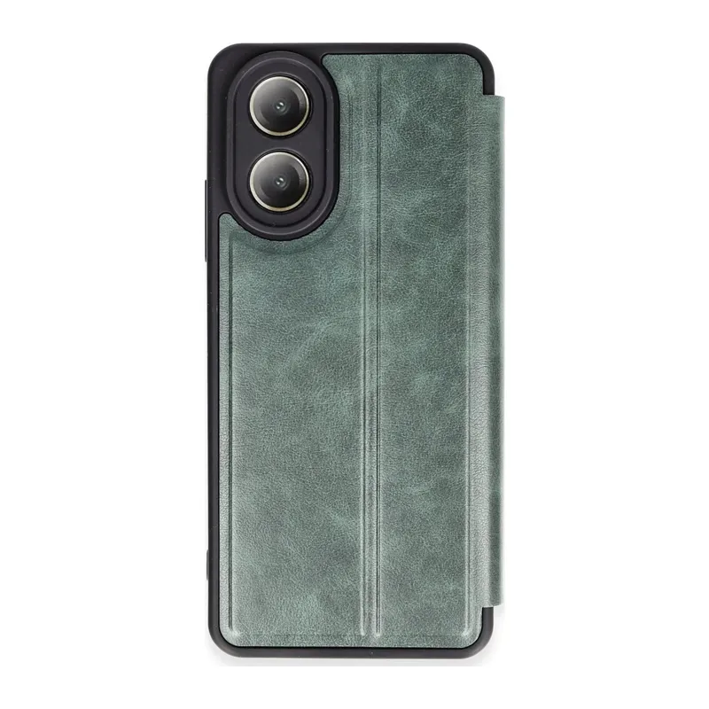 Oppo A38 Kılıf Flip Cover - Koyu Yeşil